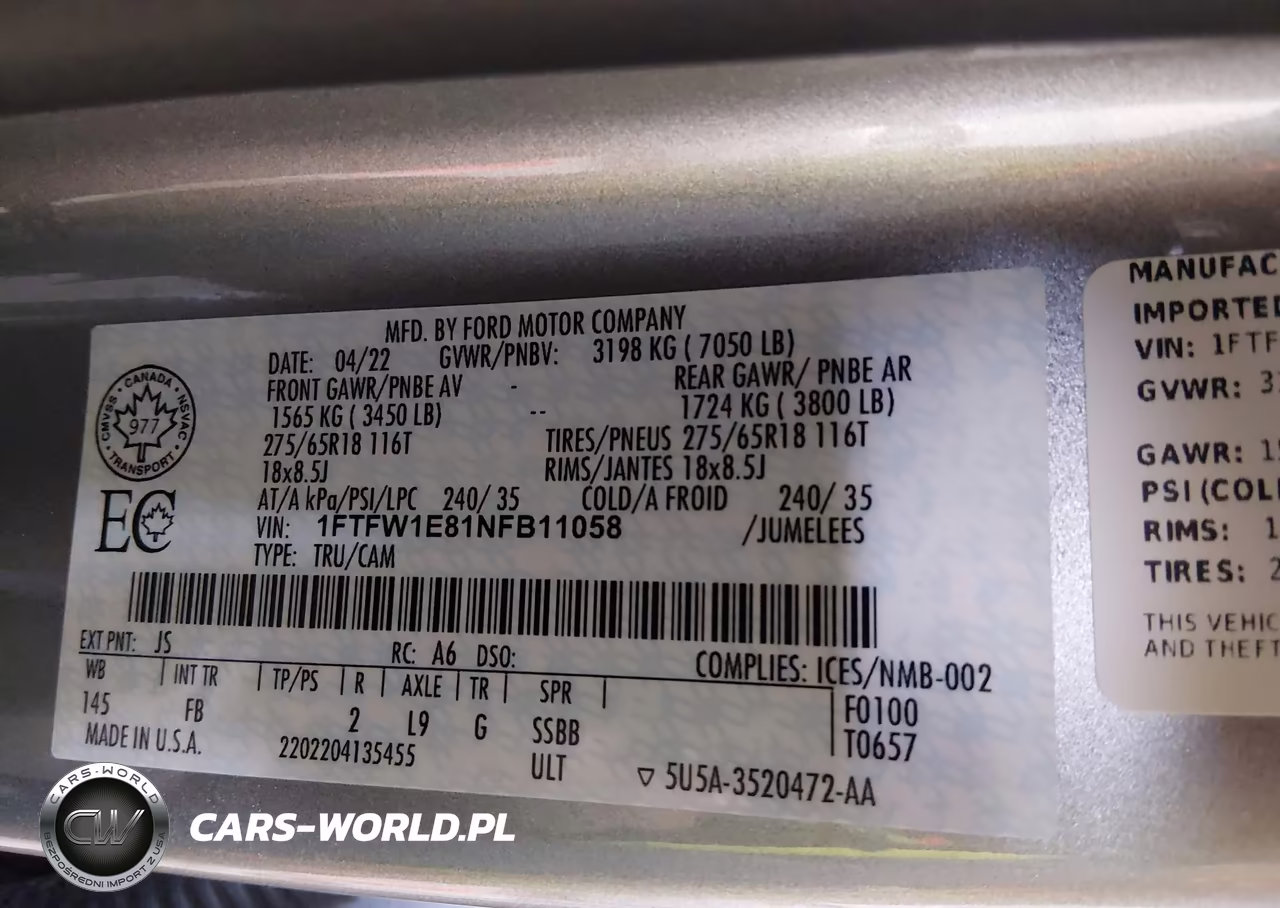 2022 Ford F-150 King Ranch-Lariat-Limited-Platinum-Tremor-Xl-Xlt VIN:1FTFW1E81NFB11058 - 9
