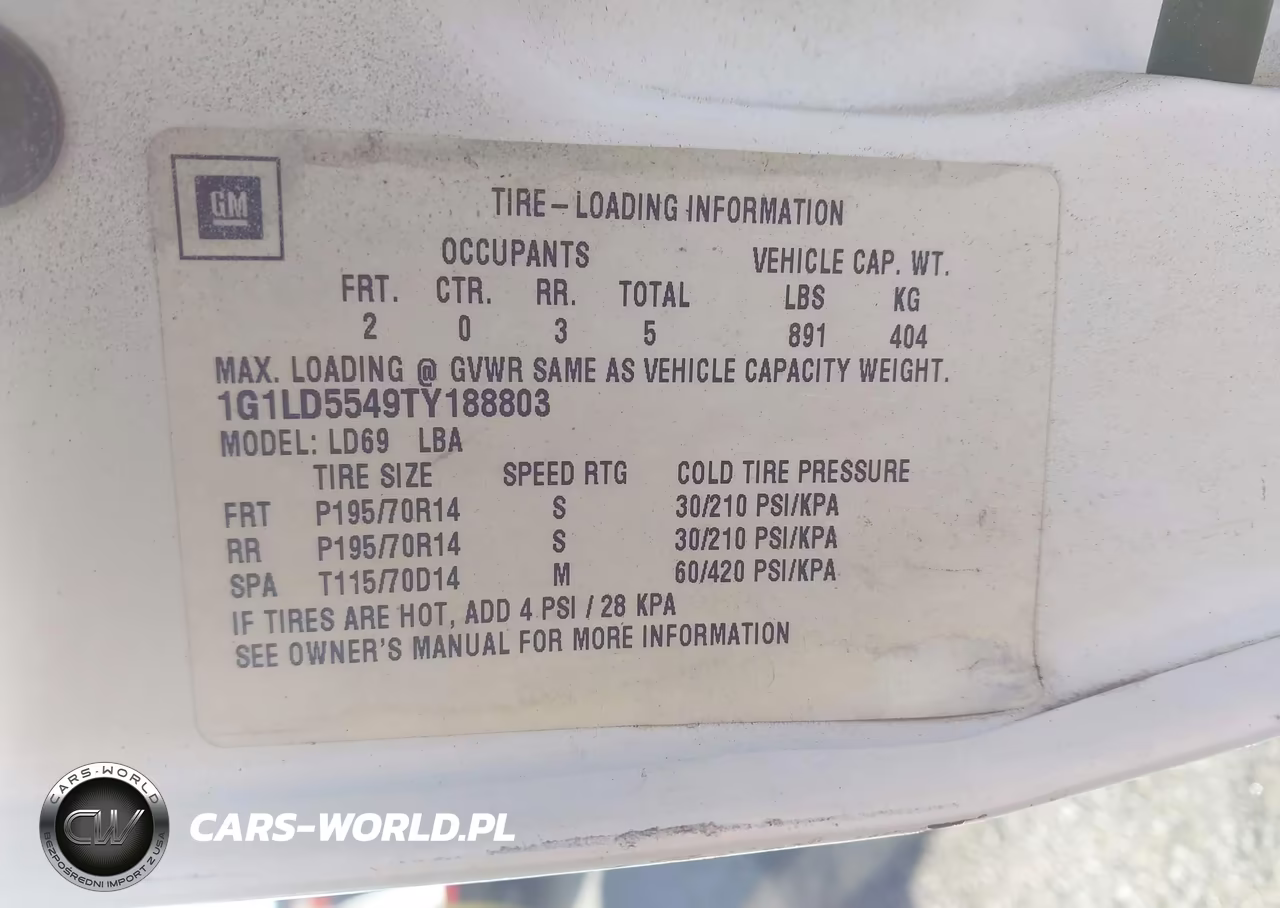 1996 Chevrolet Corsica VIN:1G1LD5549TY188803 - 9