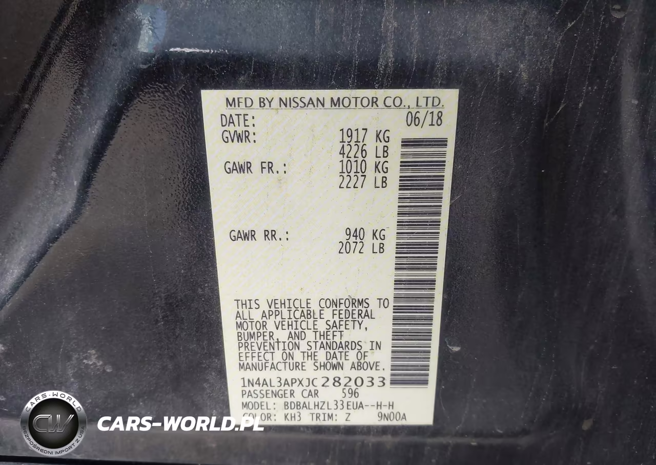 2018 Nissan Altima 2.5 Sr VIN:1N4AL3APXJC282033 - 9
