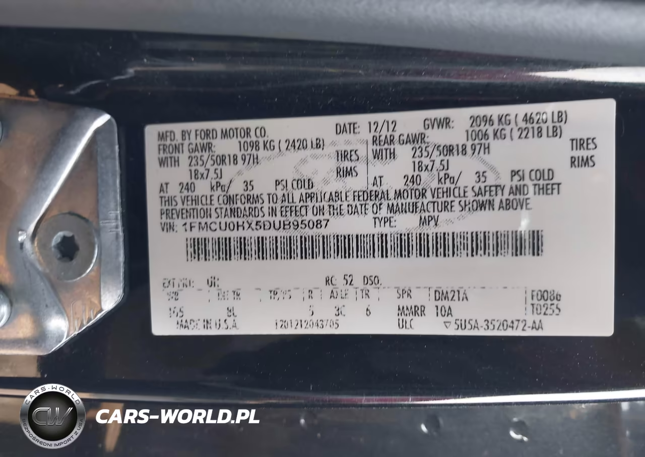 2013 Ford Escape Sel VIN:1FMCU0HX5DUB95087 - 9