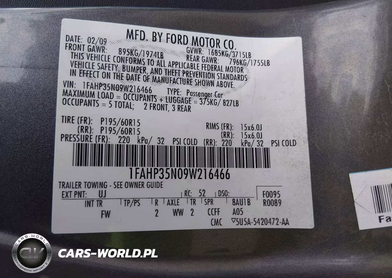 2009 Ford Focus Se VIN:1FAHP35N09W216466 - 9