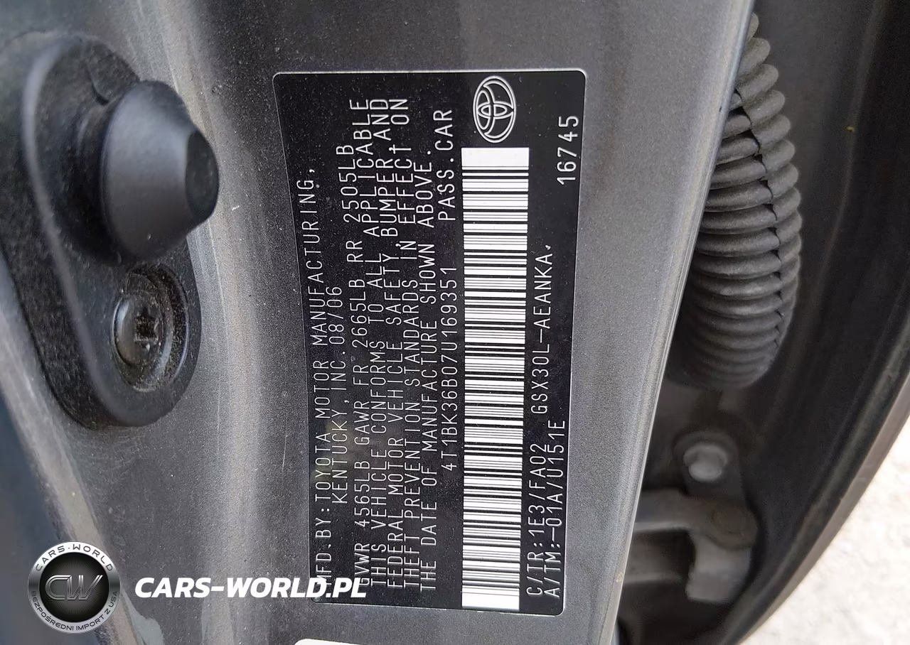 2007 Toyota Avalon Xl VIN:4T1BK36B07U169351 - 9