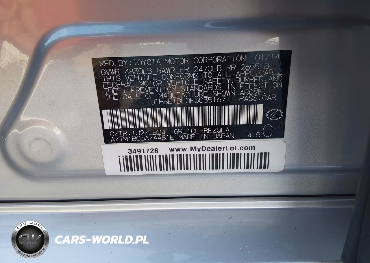 2014 Lexus Gs 350 VIN:JTHBE1BL0E5035167 - 9