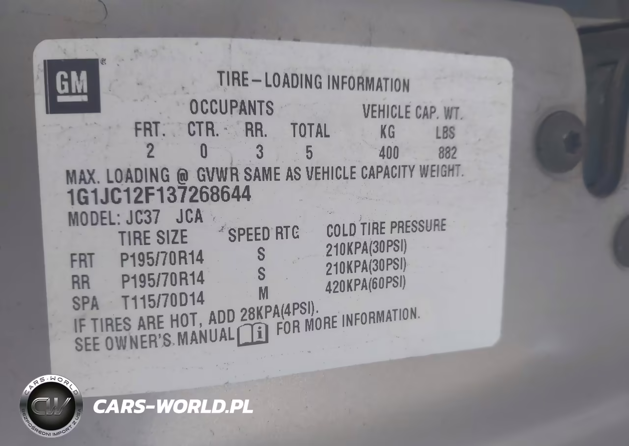 2003 Chevrolet Cavalier VIN:1G1JC12F137268644 - 9