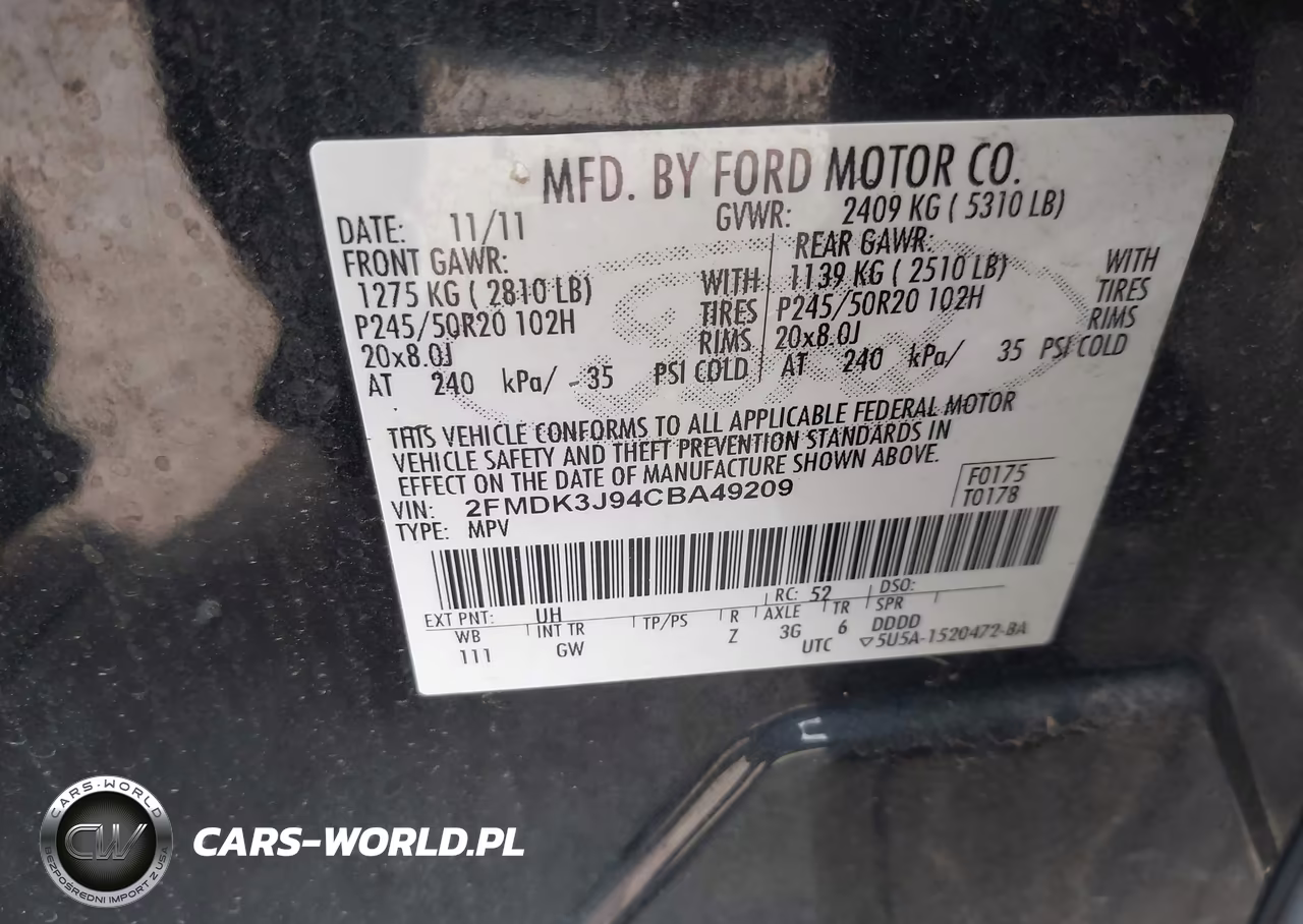 2012 Ford Edge Sel VIN:2FMDK3J94CBA49209 - 9