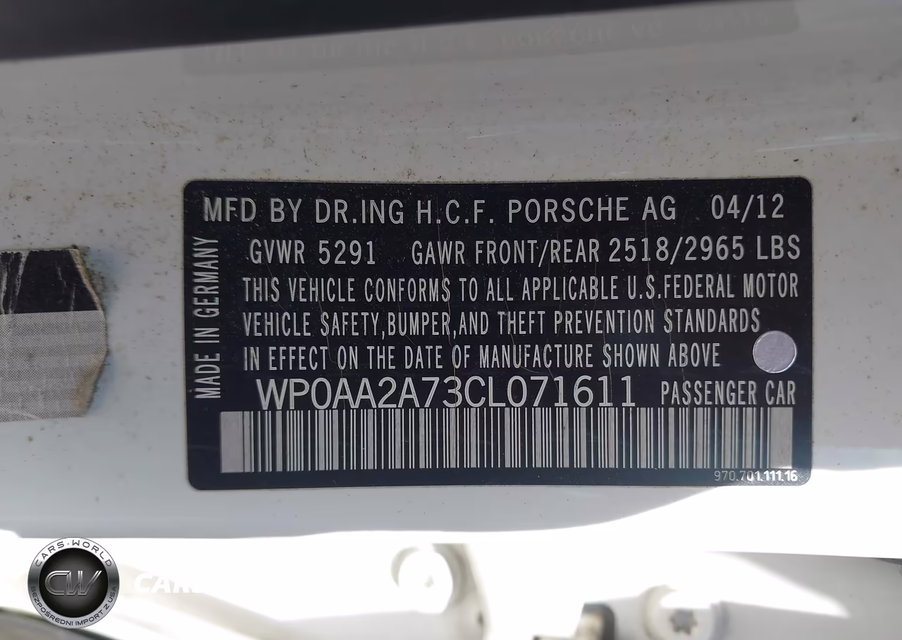 2012 Porsche Panamera 4 VIN:WP0AA2A73CL071611 - 9