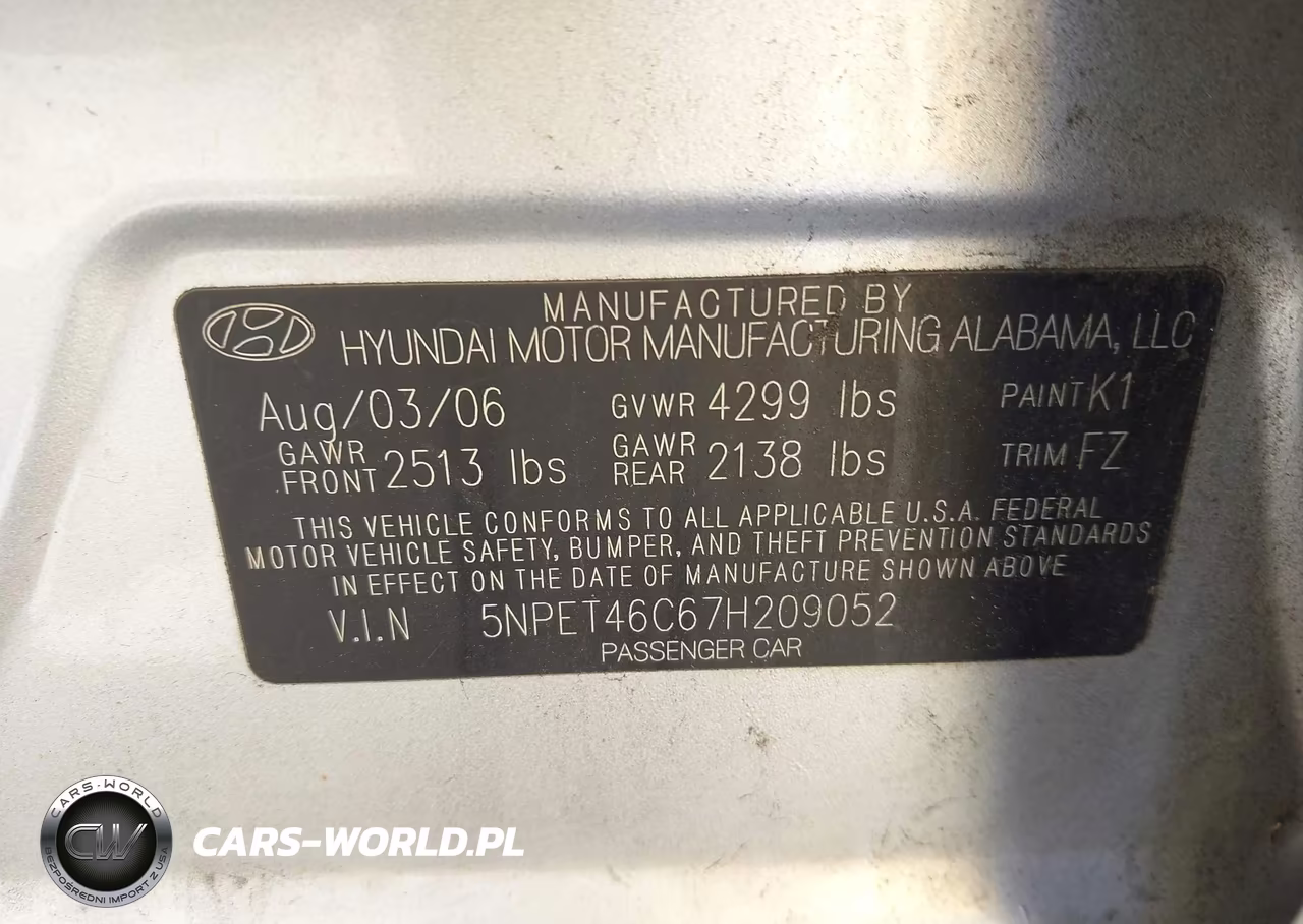 2007 Hyundai Sonata Gls VIN:5NPET46C67H209052 - 9