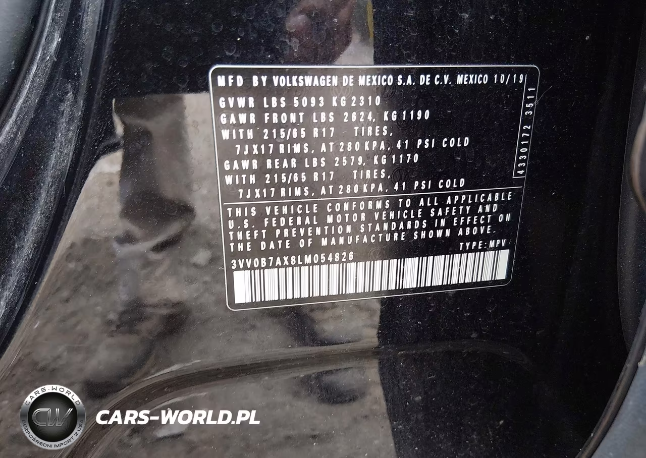2020 Volkswagen Tiguan 2.0T S VIN:3VV0B7AX8LM054826 - 9