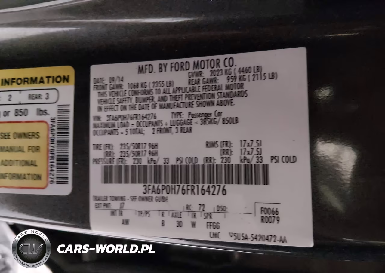 2015 Ford Fusion Se VIN:3FA6P0H76FR164276 - 9