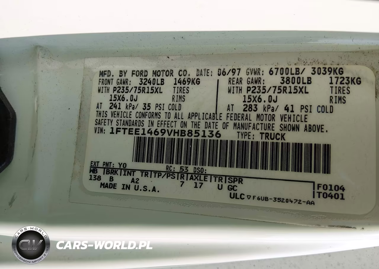 1997 Ford Econoline Standard VIN:1FTEE1469VHB85136 - 9