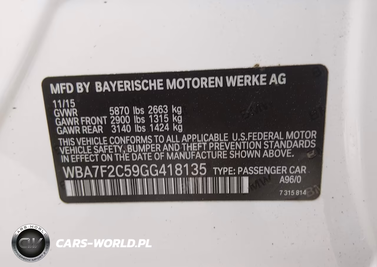 2016 BMW 750I xDrive VIN:WBA7F2C59GG418135 - 9