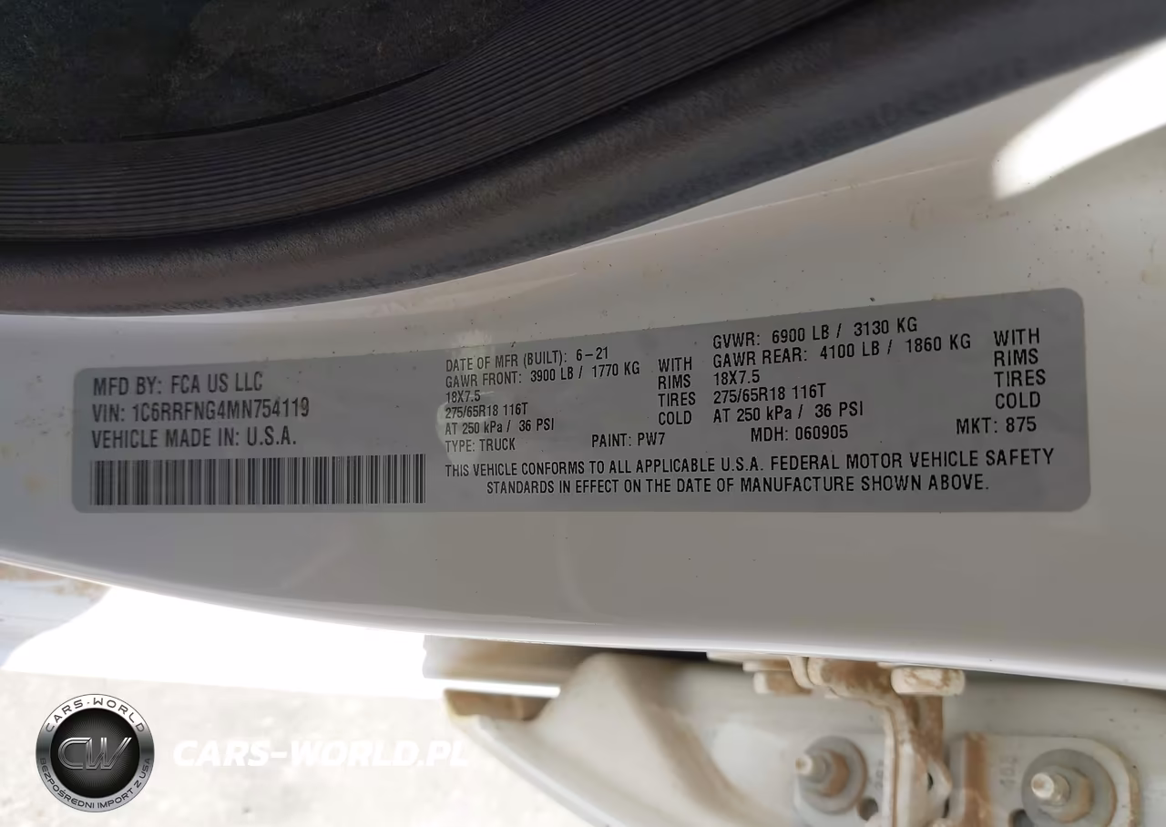 2021 Ram 1500 Tradesman 4X4 6'4 Box VIN:1C6RRFNG4MN754119 - 9