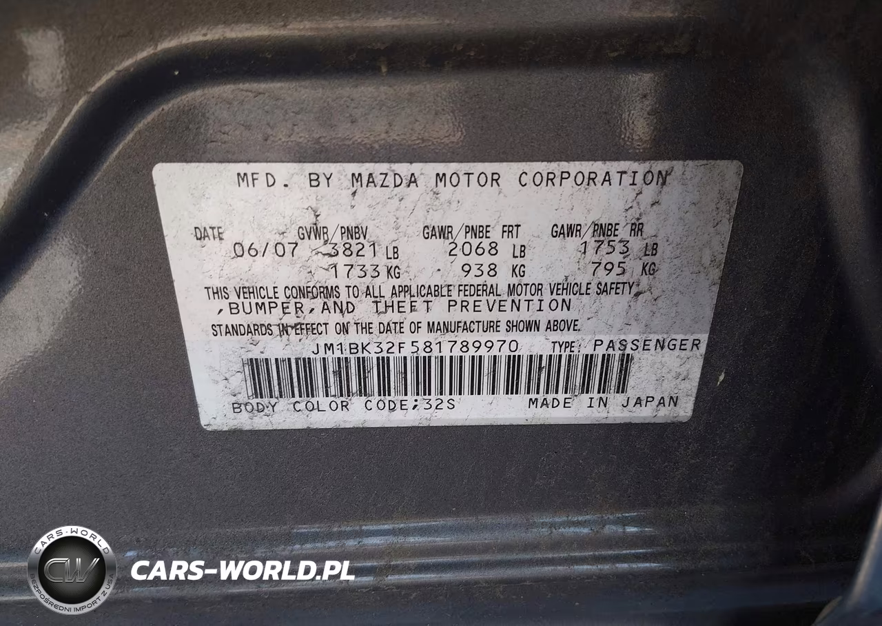 2008 Mazda Mazda3 I VIN:JM1BK32F581789970 - 9