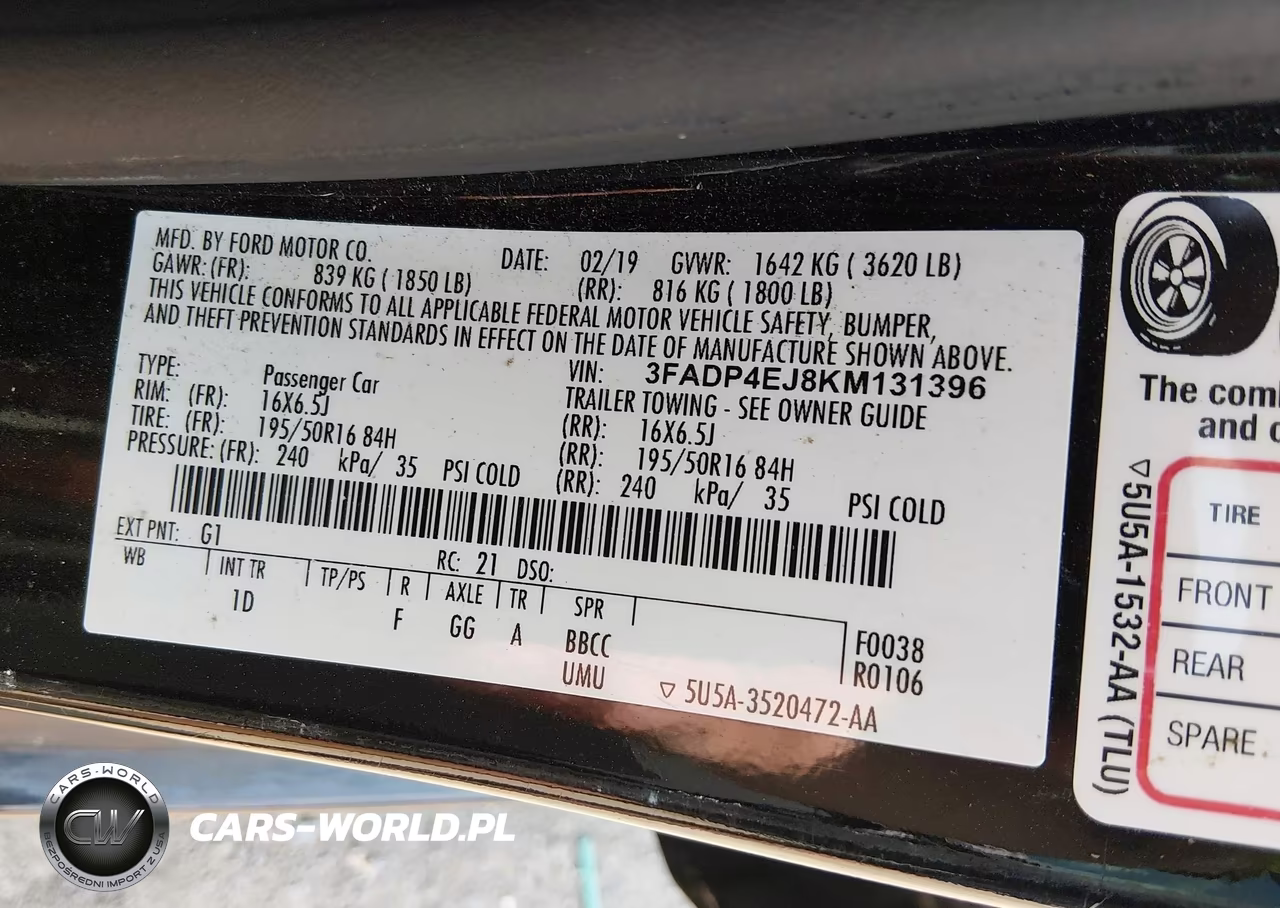 2019 Ford Fiesta Se VIN:3FADP4EJ8KM131396 - 9
