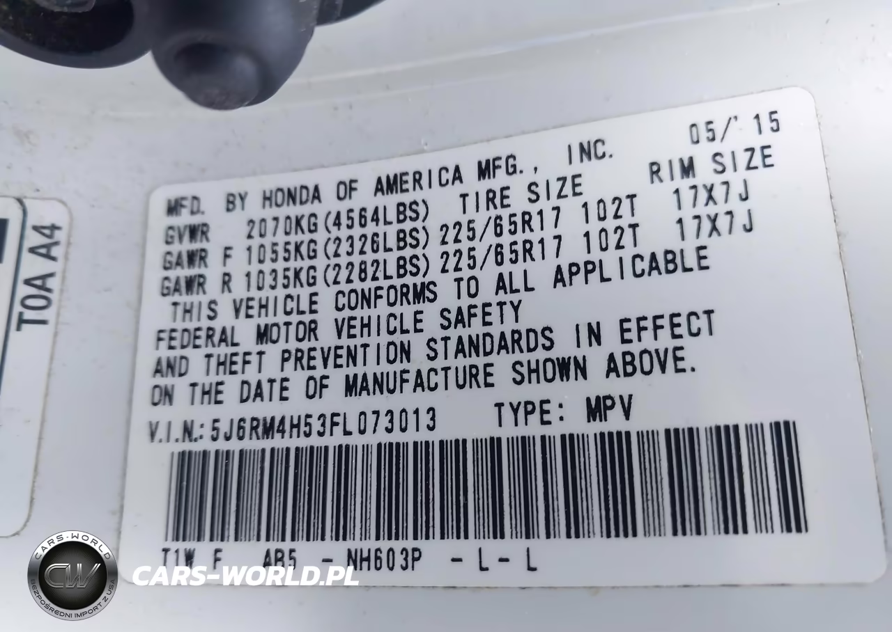 2015 Honda Cr-V Ex VIN:5J6RM4H53FL073013 - 9