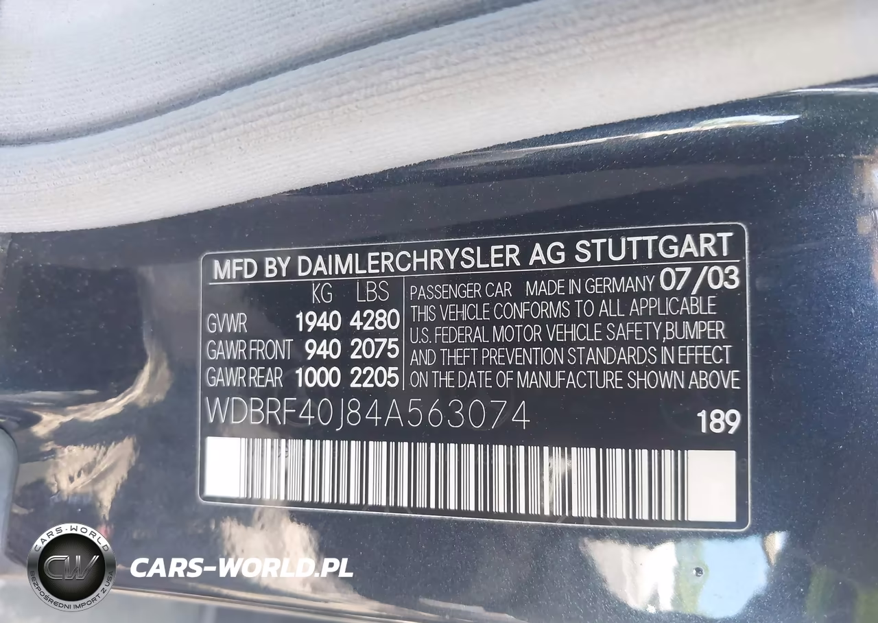 2004 Mercedes-Benz C 230 Kompressor Sport-Sport VIN:WDBRF40J84A563074 - 9