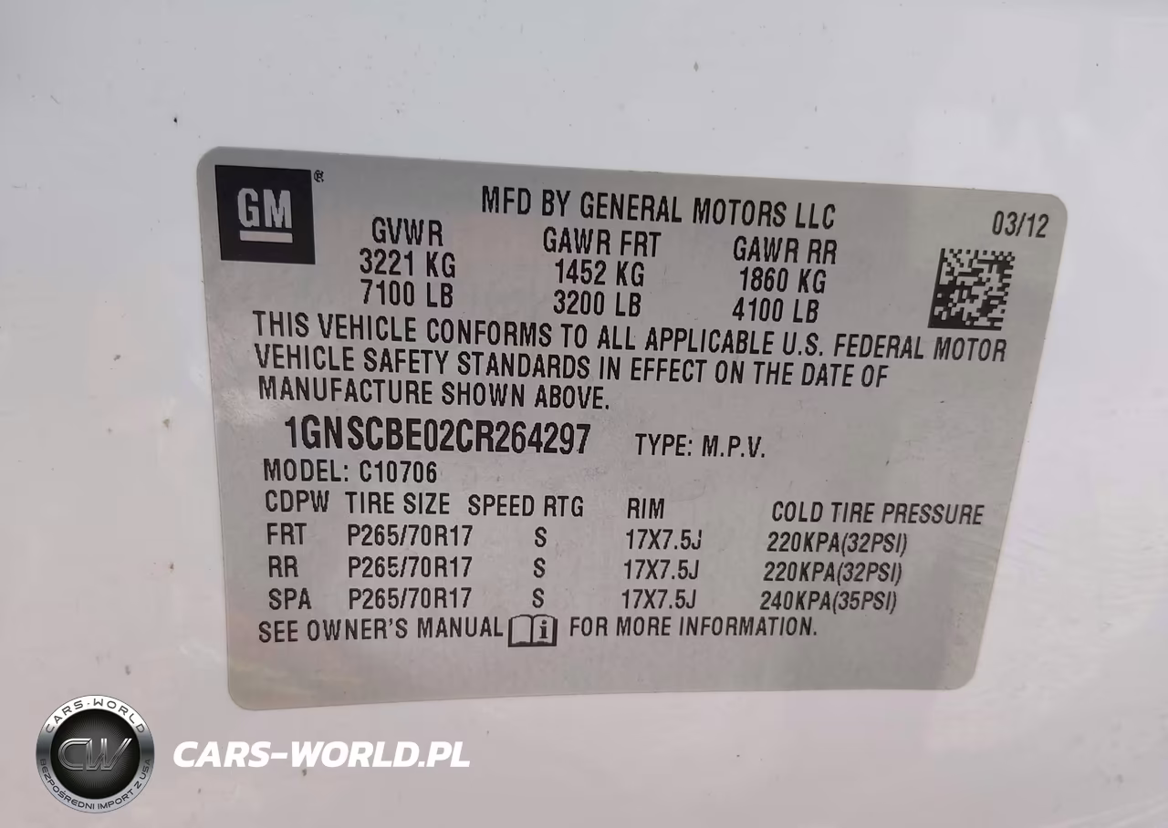 2012 Chevrolet Tahoe Lt VIN:1GNSCBE02CR264297 - 9