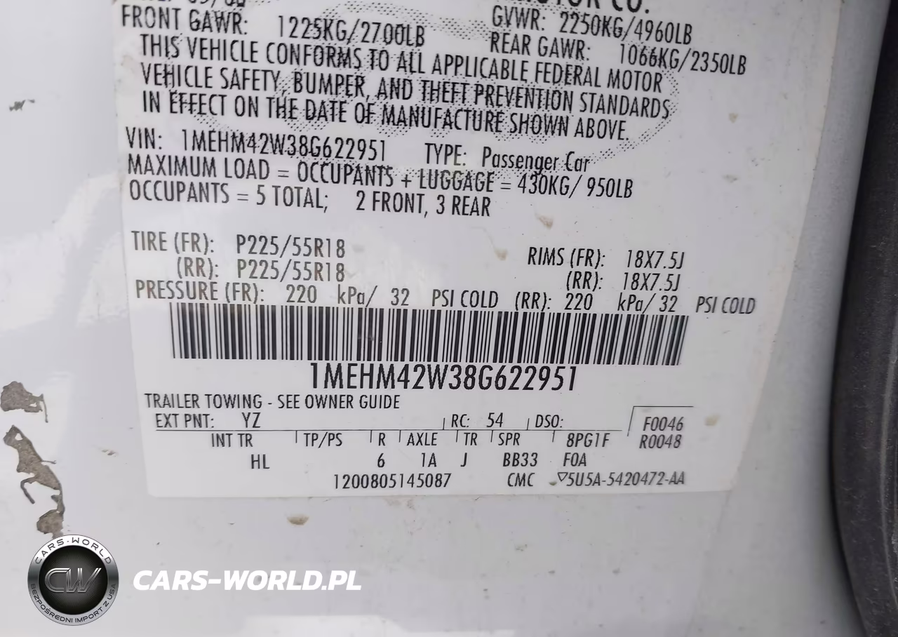 2008 Mercury Sable Premier VIN:1MEHM42W38G622951 - 9
