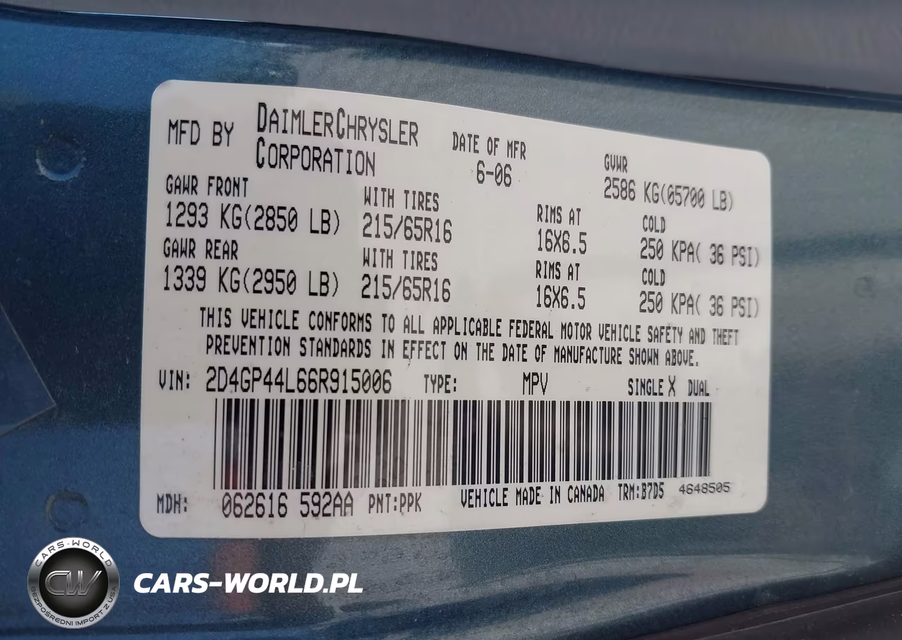 2006 Dodge Grand Caravan Sxt VIN:2D4GP44L66R915006 - 9