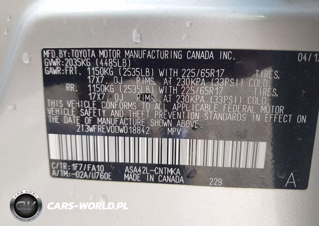 2013 Toyota Rav4 Xle VIN:2T3WFREV0DW018842 - 9