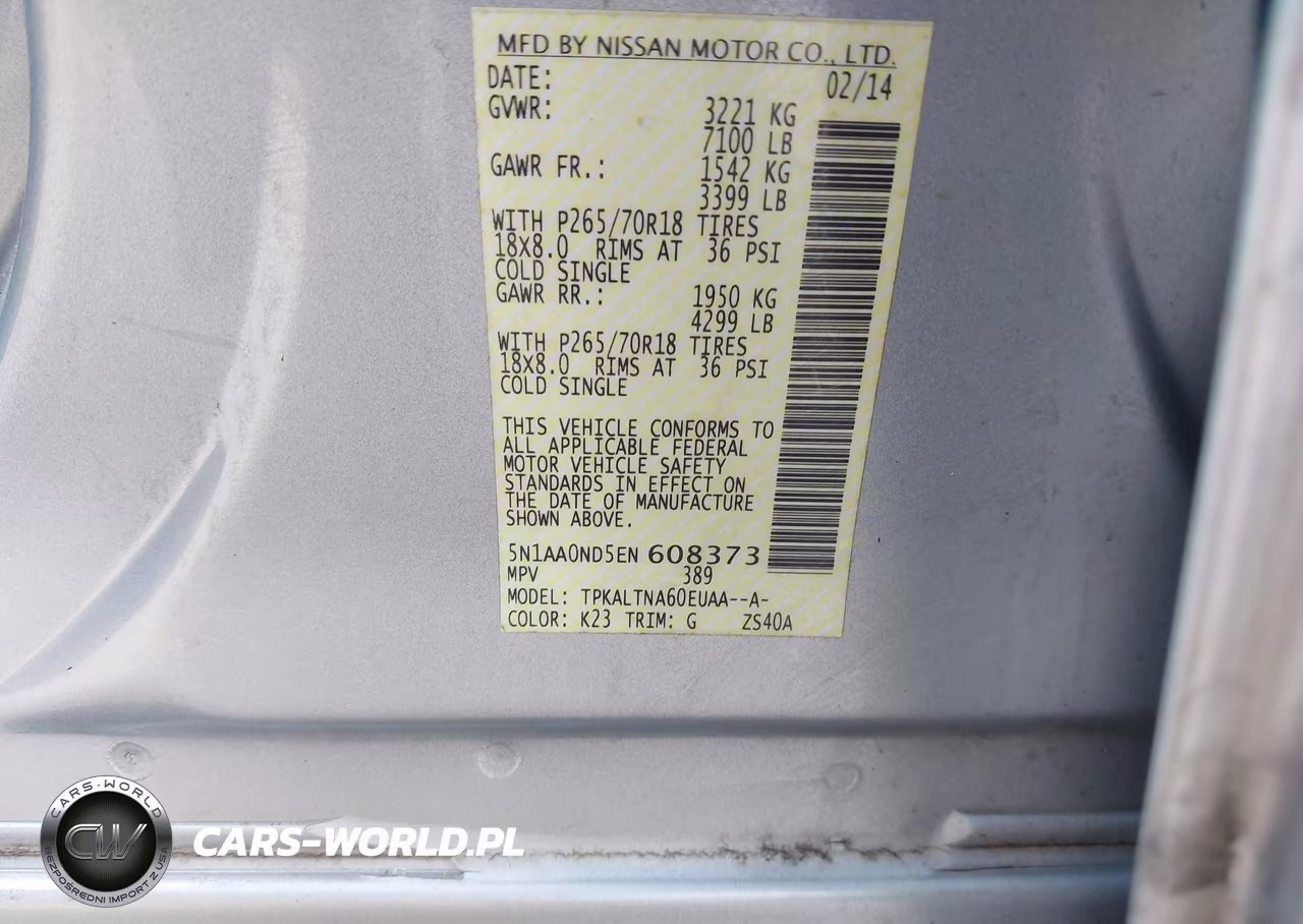 2014 Nissan Armada Platinum-Sl-Sv VIN:5N1AA0ND5EN608373 - 8