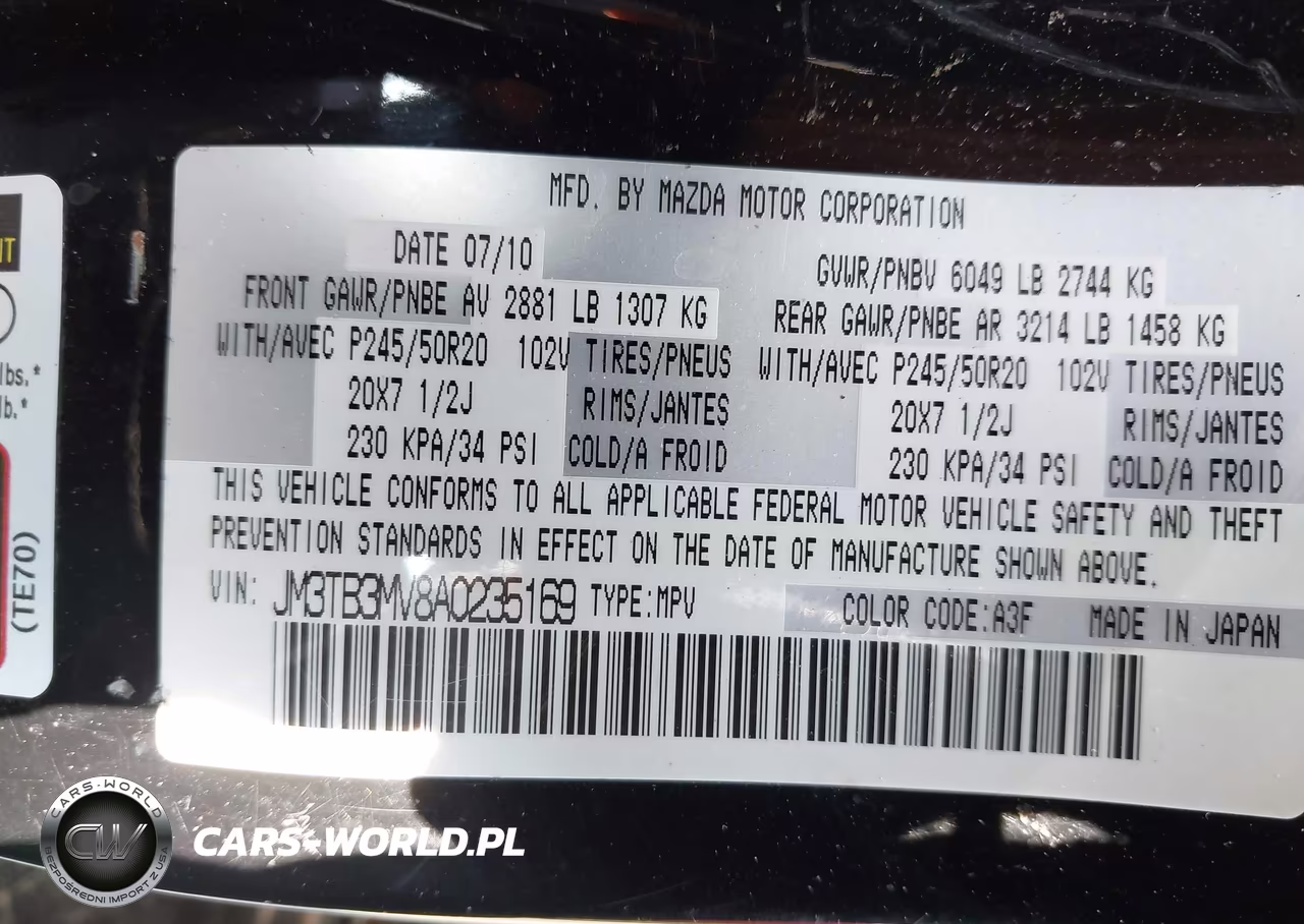 2010 Mazda Cx-9 Grand Touring VIN:JM3TB3MV8A0235169 - 9