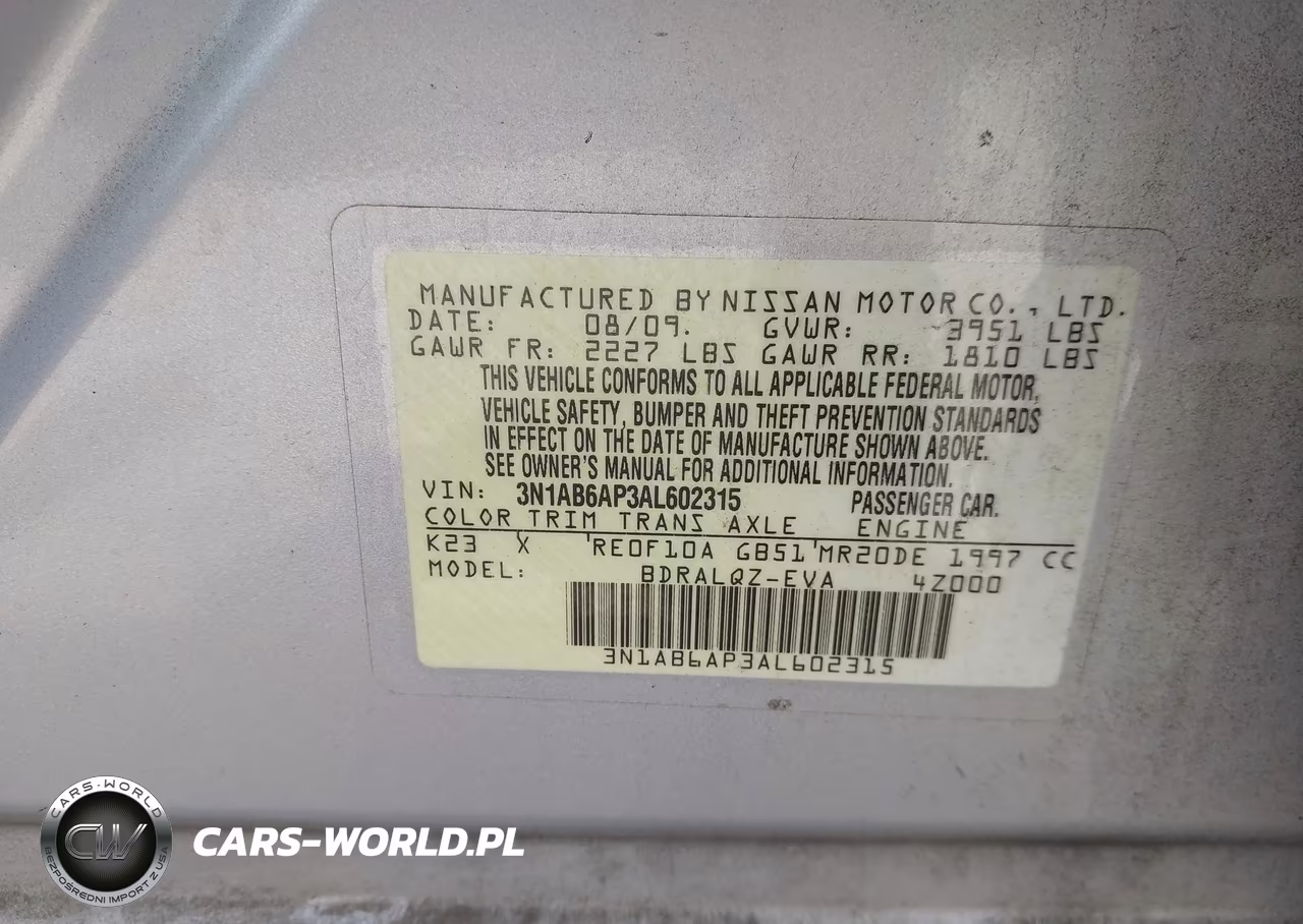 2010 Nissan Sentra 2.0 VIN:3N1AB6AP3AL602315 - 9