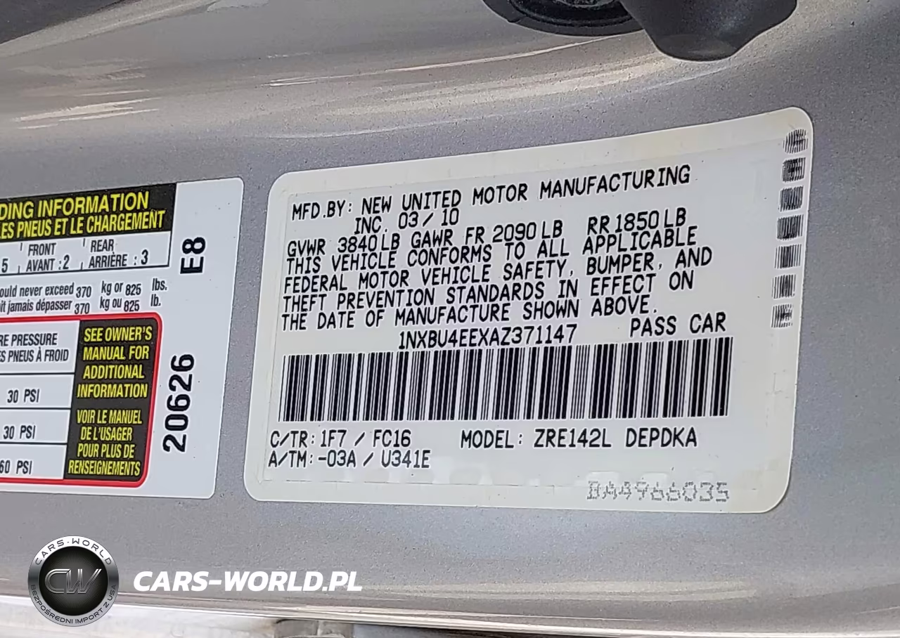 2010 Toyota Corolla Le VIN:1NXBU4EEXAZ371147 - 9