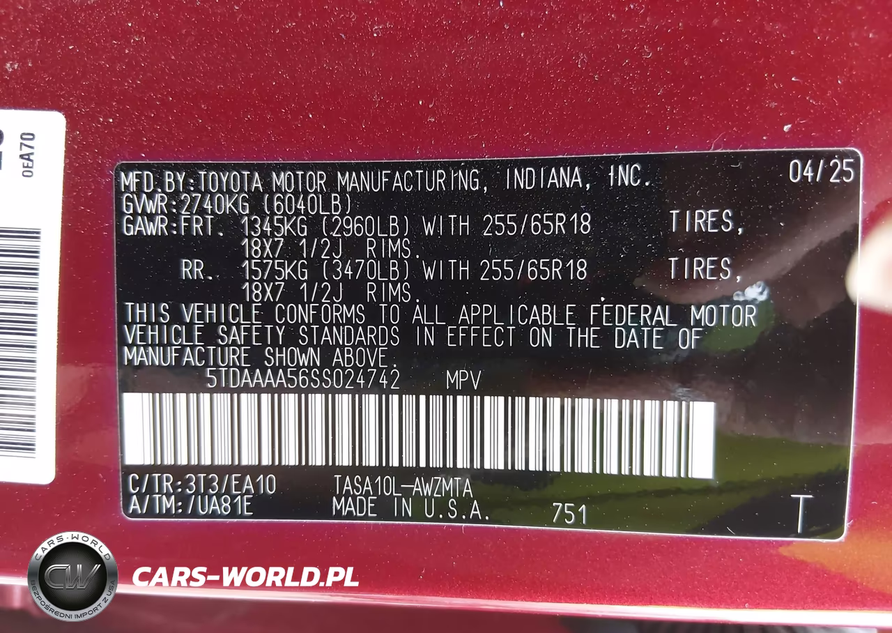 2025 Toyota Grand Highlander Xle VIN:5TDAAAA56SS024742 - 9