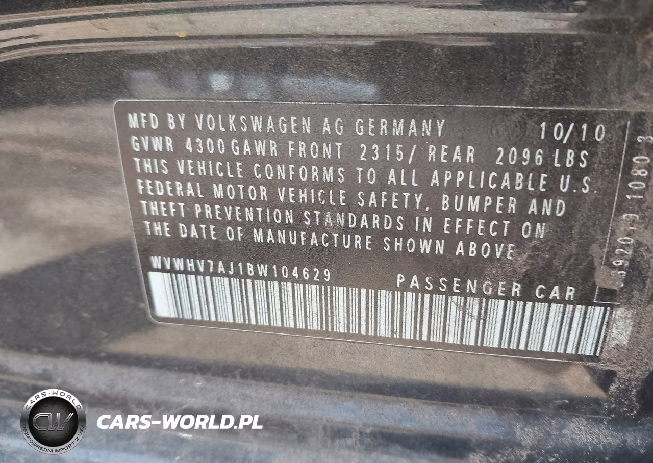 2011 Volkswagen Gti 4-Door VIN:WVWHV7AJ1BW104629 - 9