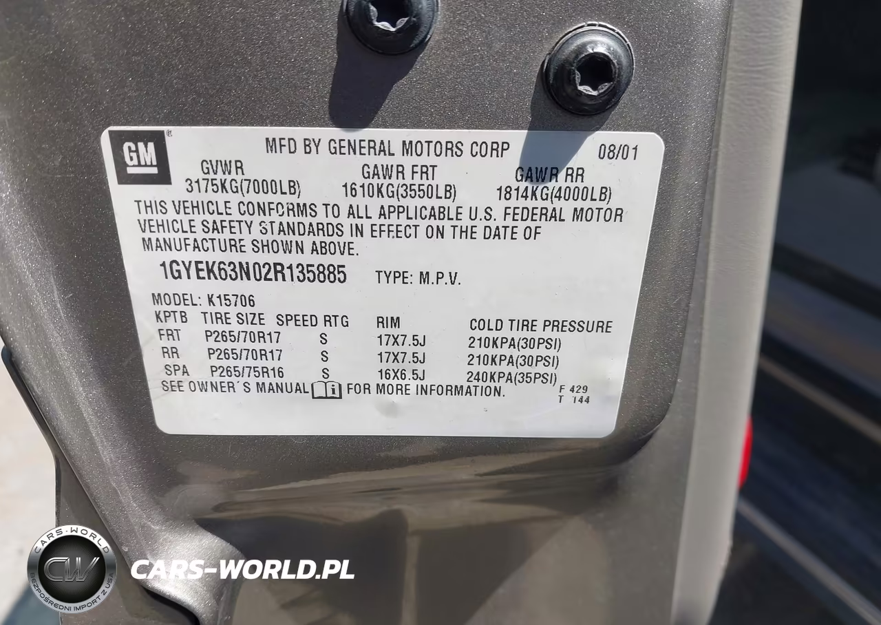 2002 Cadillac Escalade Standard VIN:1GYEK63N02R135885 - 9