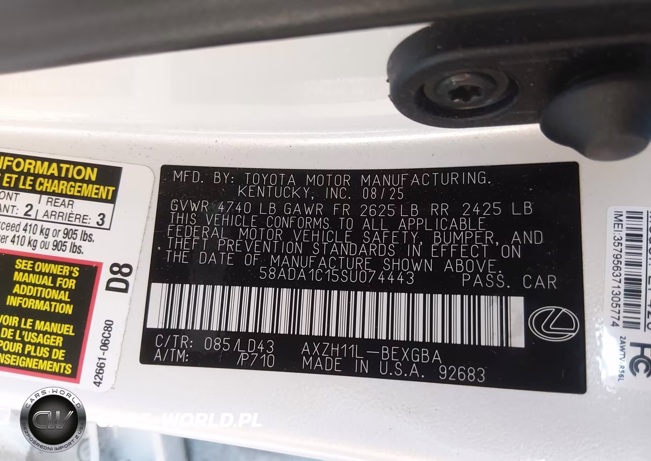 2025 Lexus Es 300H VIN:58ADA1C15SU074443 - 9