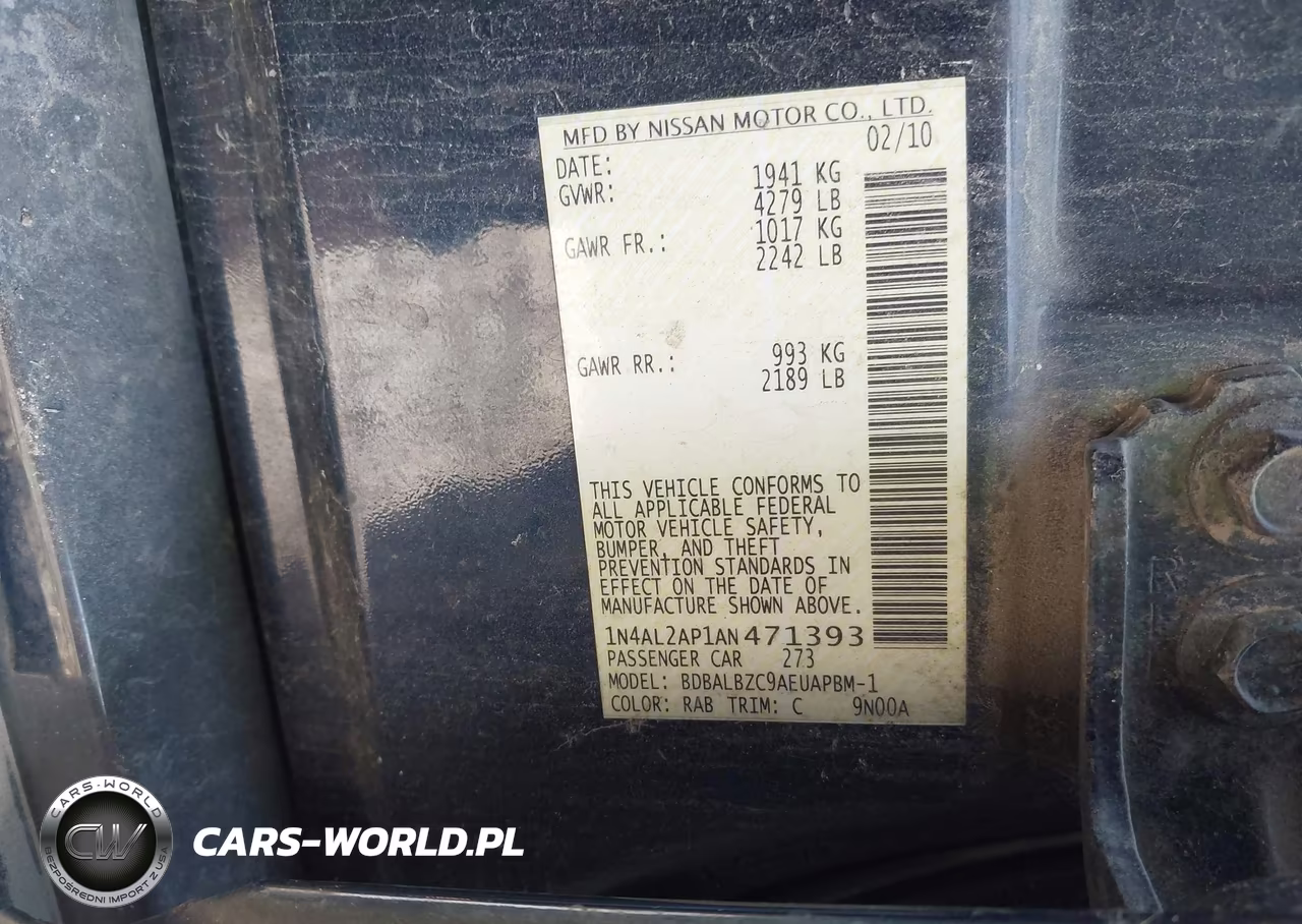 2010 Nissan Altima 2.5 S VIN:1N4AL2AP1AN471393 - 9