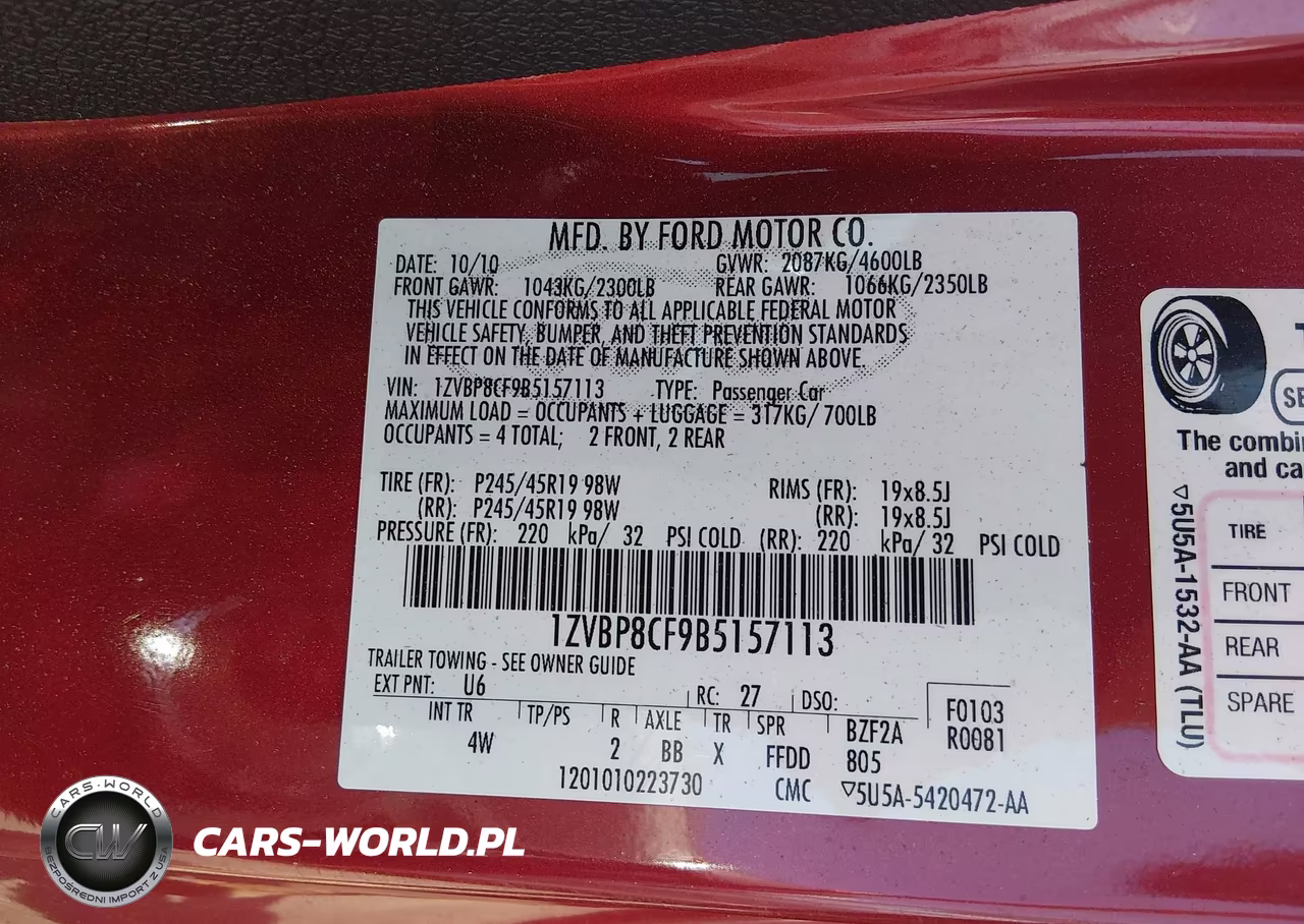 2011 Ford Mustang Gt Premium VIN:1ZVBP8CF9B5157113 - 9
