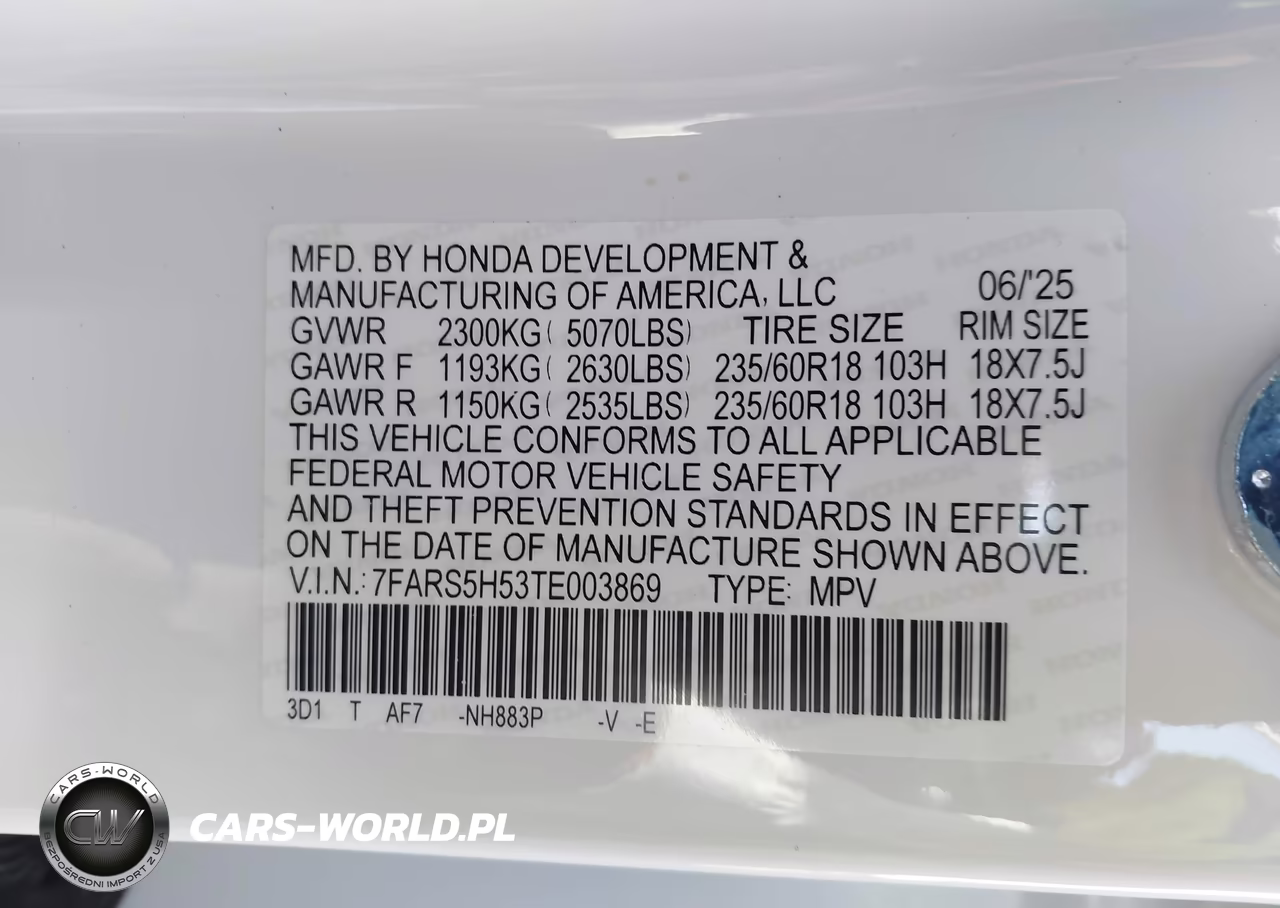 2026 Honda Cr-V Hybrid 2Wd Sport VIN:7FARS5H53TE003869 - 9