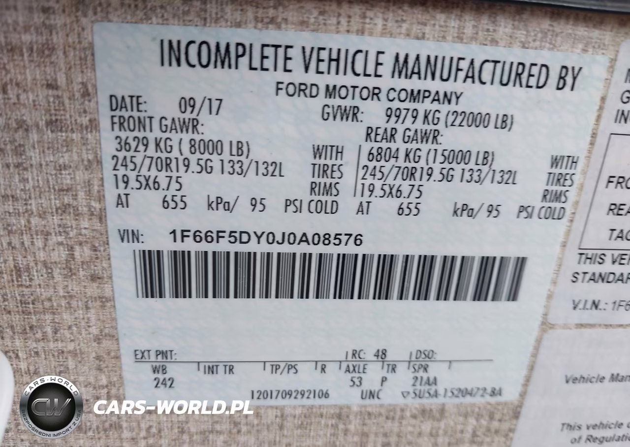 2018 Ford F53 VIN:1F66F5DY0J0A08576 - 9