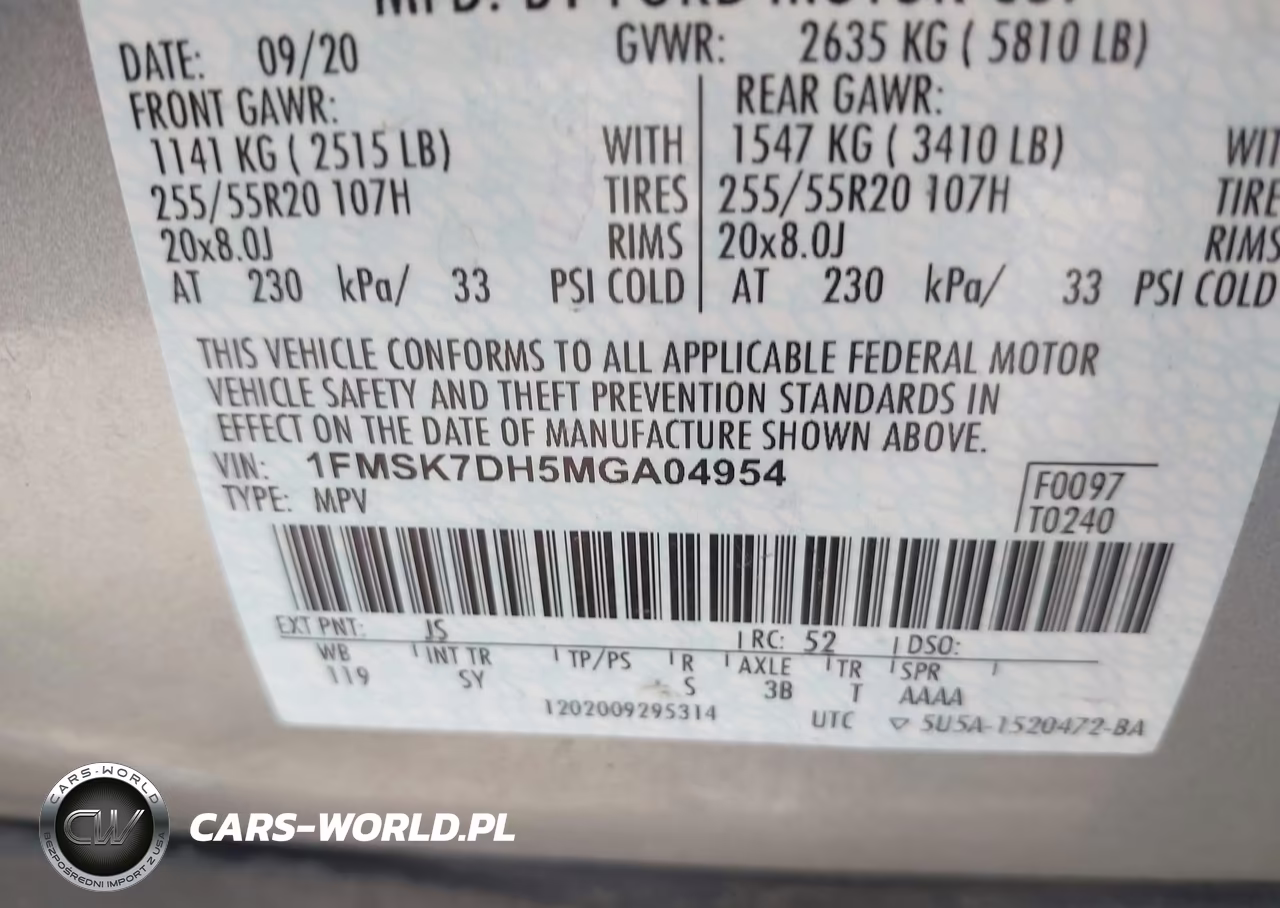 2021 Ford Explorer Xlt VIN:1FMSK7DH5MGA04954 - 9