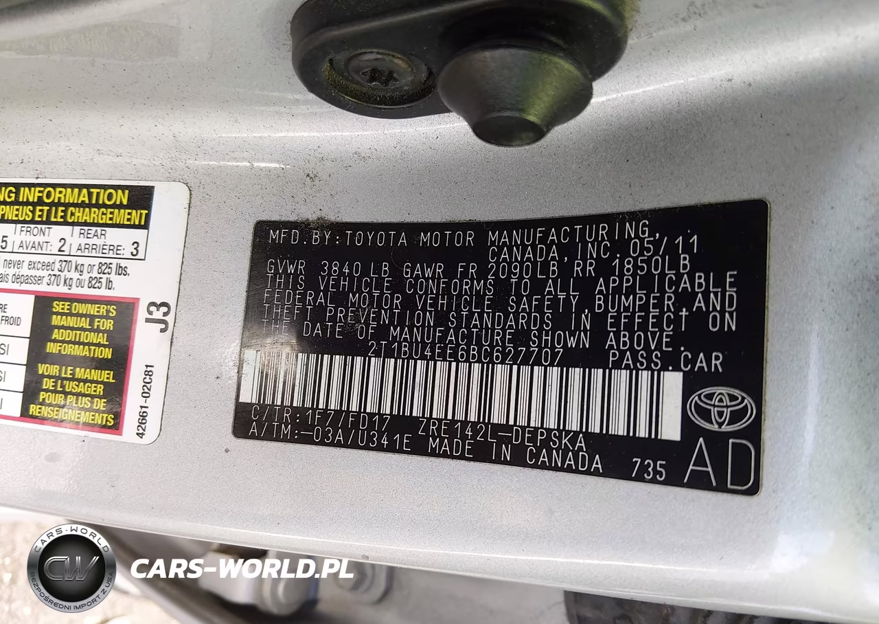 2011 Toyota Corolla S VIN:2T1BU4EE6BC627707 - 9