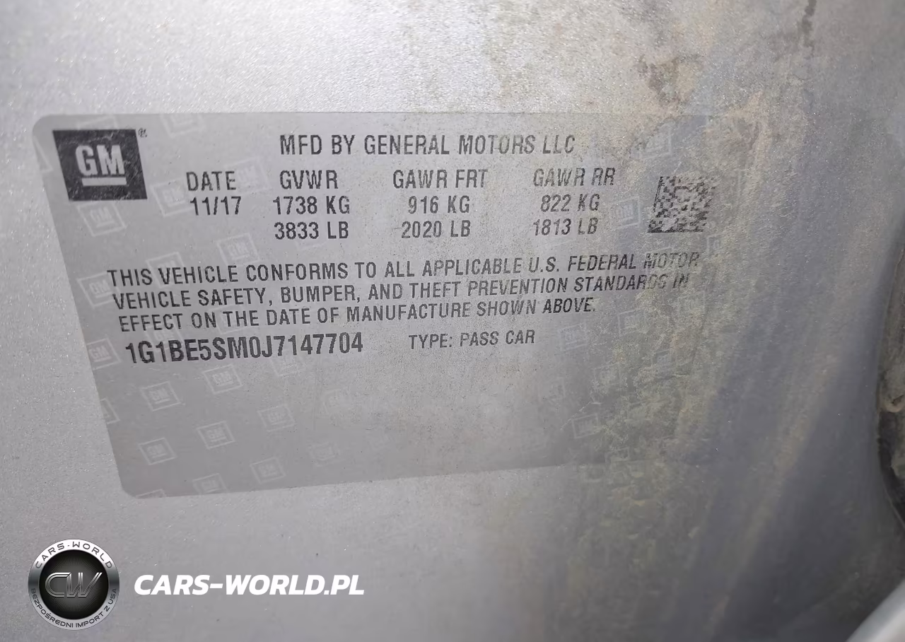 2018 Chevrolet Cruze Lt Auto VIN:1G1BE5SM0J7147704 - 9