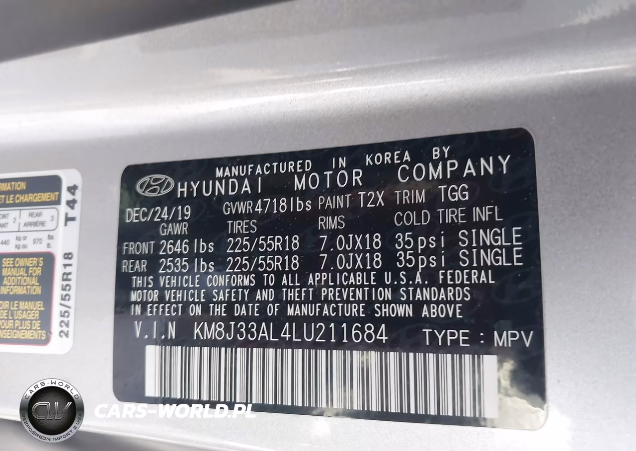 2020 Hyundai Tucson Sel VIN:KM8J33AL4LU211684 - 9