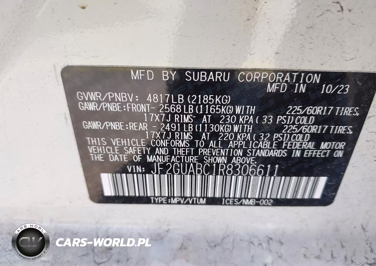 2024 Subaru Crosstrek VIN:JF2GUABC1R8306611 - 9