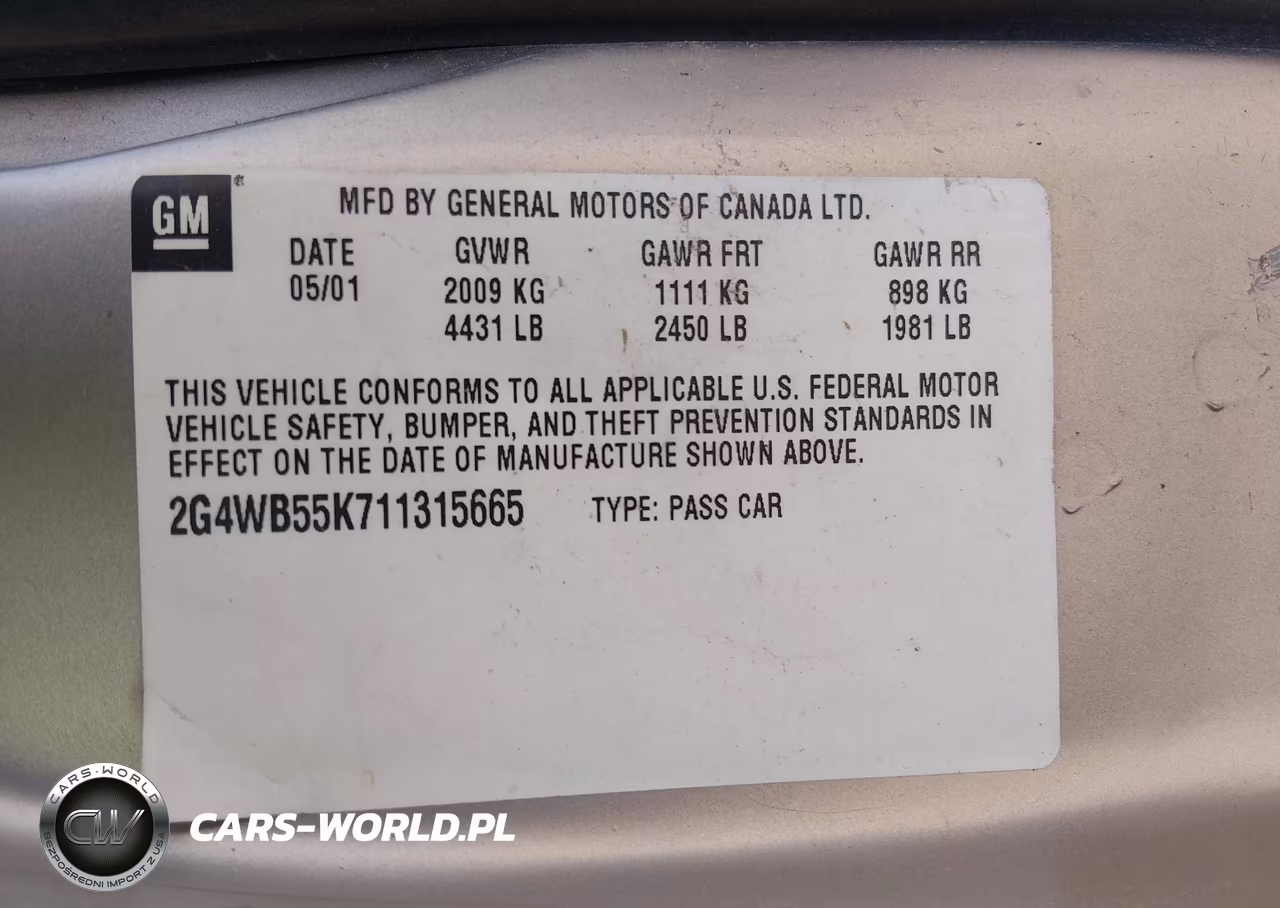 2001 Buick Regal Ls VIN:2G4WB55K711315665 - 9