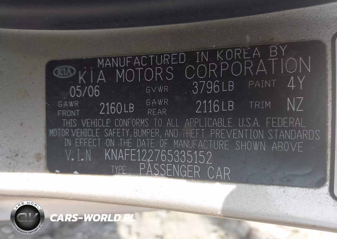 2006 Kia Spectra Ex-Lx-Sx VIN:KNAFE122765335152 - 9