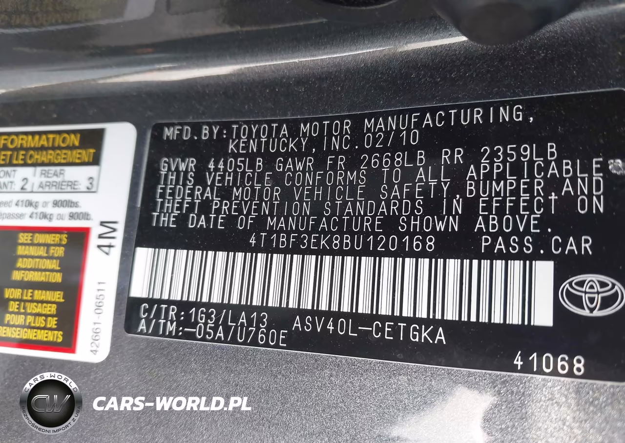 2011 Toyota Camry Xle VIN:4T1BF3EK8BU120168 - 9