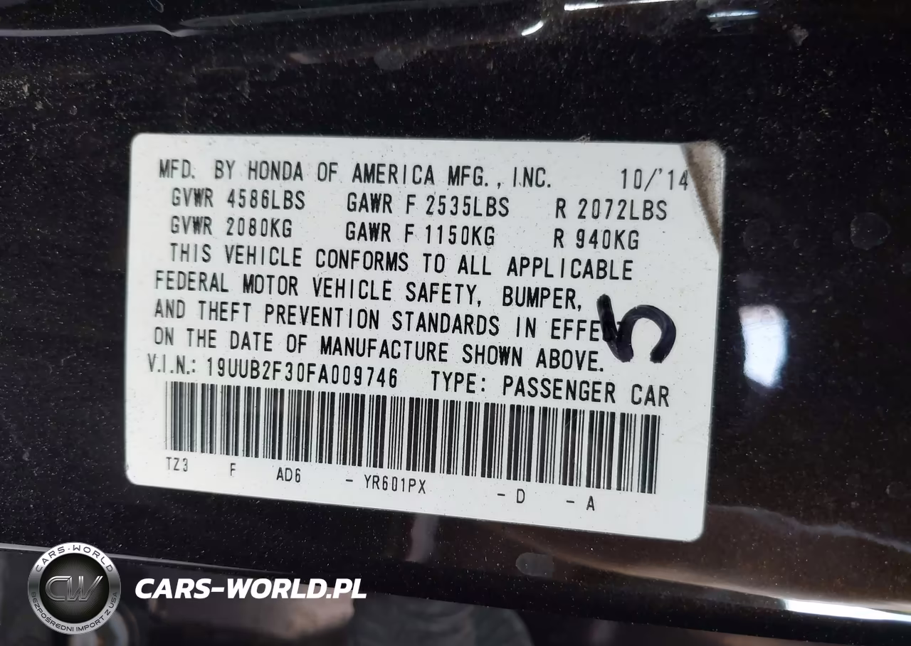 2015 Acura Tlx V6 VIN:19UUB2F30FA009746 - 9