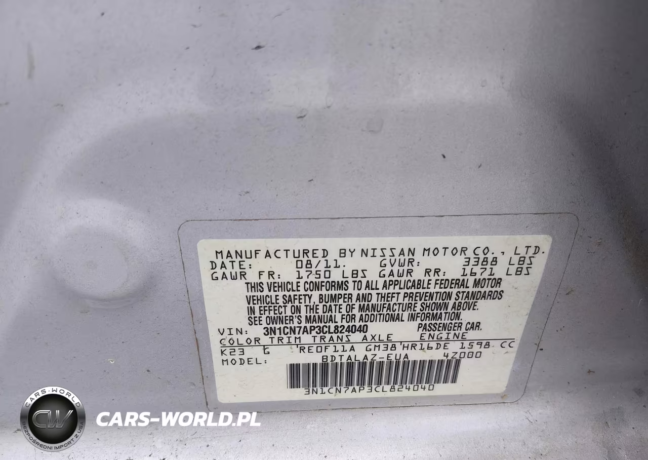 2012 Nissan Versa 1.6 S VIN:3N1CN7AP3CL824040 - 9