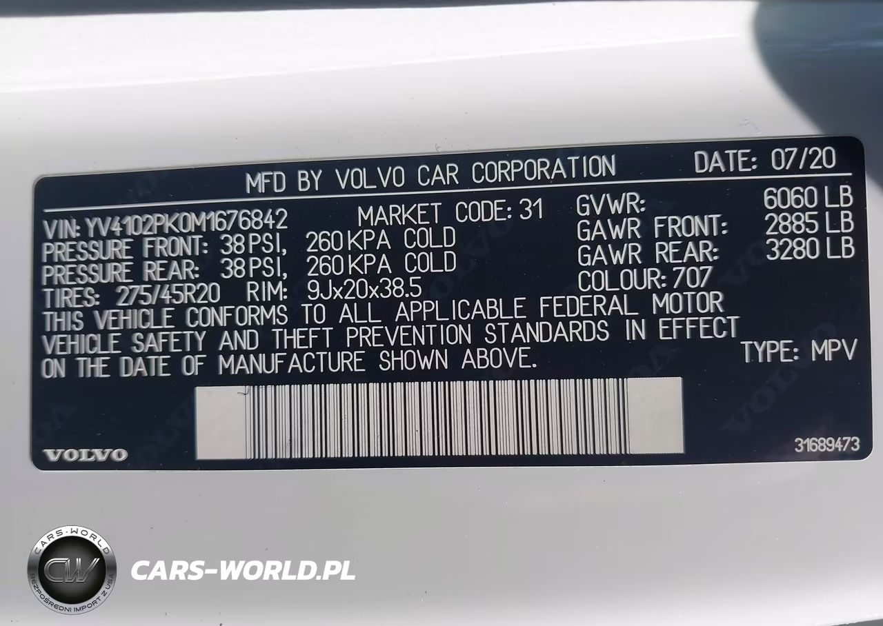 2021 Volvo Xc90 T5 Momentum 7 Passenger VIN:YV4102PK0M1676842 - 9