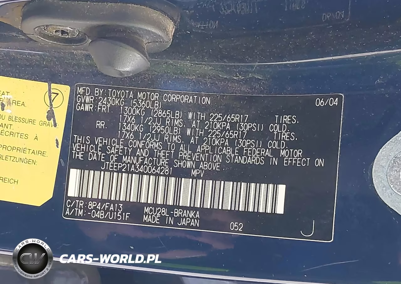 2004 Toyota Highlander Limited V6 VIN:JTEEP21A340064281 - 9