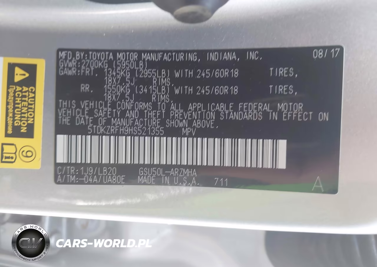 2017 Toyota Highlander Xle VIN:5TDKZRFH9HS521355 - 9