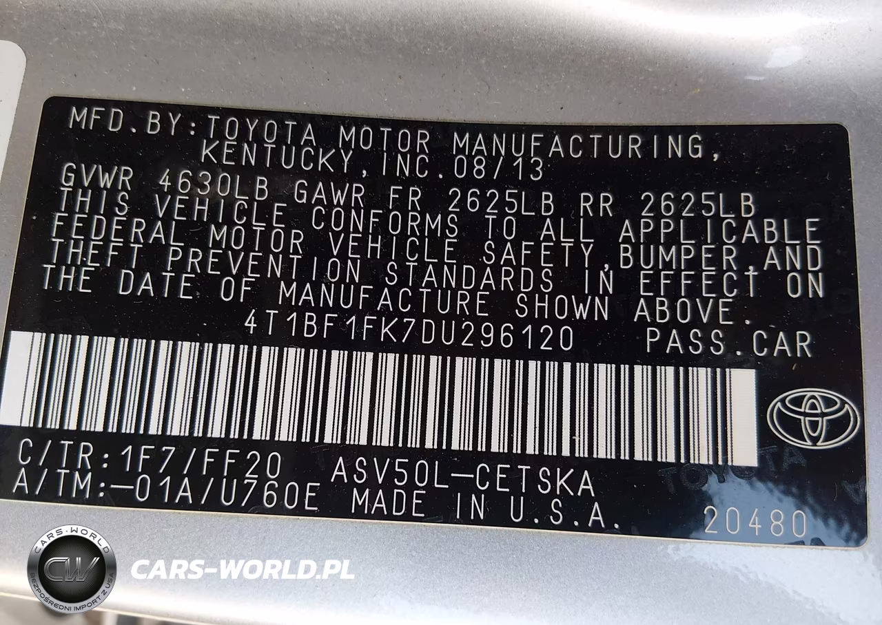2013 Toyota Camry Se VIN:4T1BF1FK7DU296120 - 9